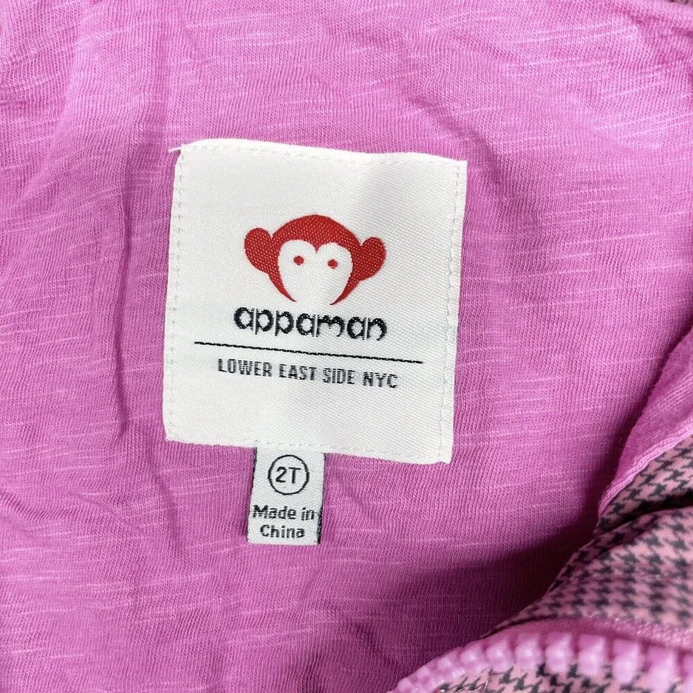 Appaman 2T Lightweight Nylon Windbreaker Jacket Lined Pink Black Houndstooth - Picture 9 of 11